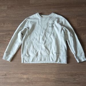 Life Is Good Crewneck Sweatshirt Gray Casual